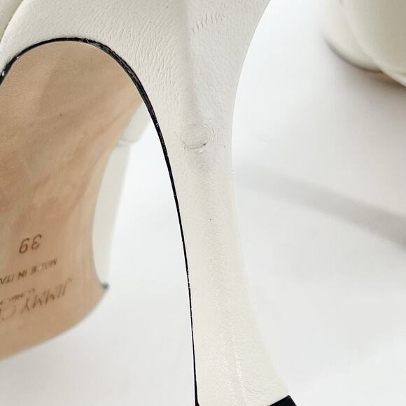 Jimmy Choo White Magik 90 Leather Pointed Toe Heeled Ankle Boot size IT 39 - Picture 9 of 13